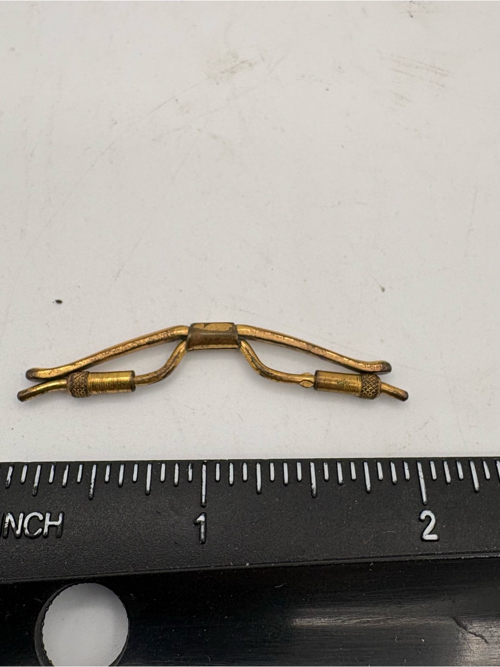 Vintage 1930s Gold Tone Collar Bar – Art Deco Ball - Dress Shirt Tie Clip Clasp